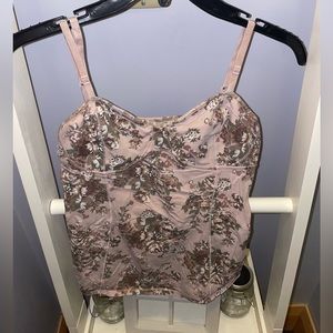 Pink floral Talula Aritzia tank top